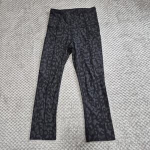 Lululemon Fast Free Legging Crop Nulux Black Camo Athletic Gym Sport Wick Sz 0